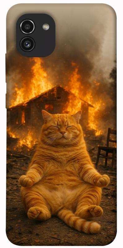 Чохол itsPrint Burning cat для Samsung Galaxy A03, тварини, купити оптом з доставкою