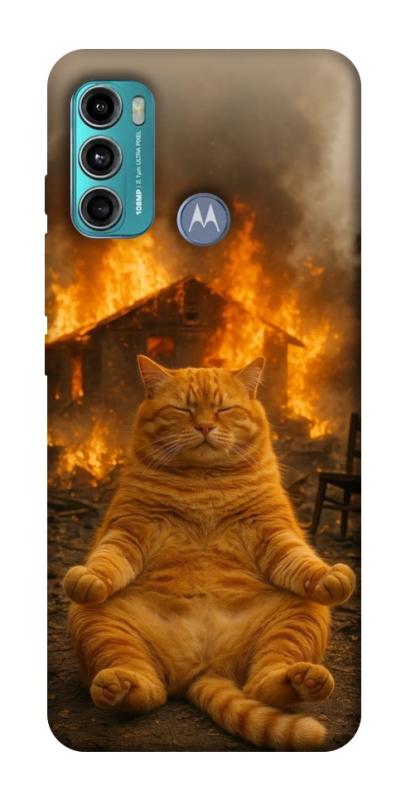 Чохол itsPrint Burning cat для Motorola Moto G60, тварини, купити оптом з доставкою