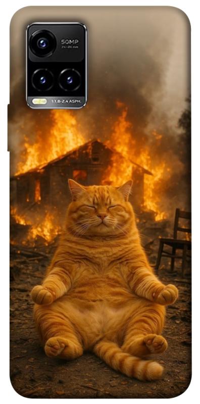 Чехол itsPrint Burning cat для Vivo Y21 / Y33s, животные, купить оптом с доставкой