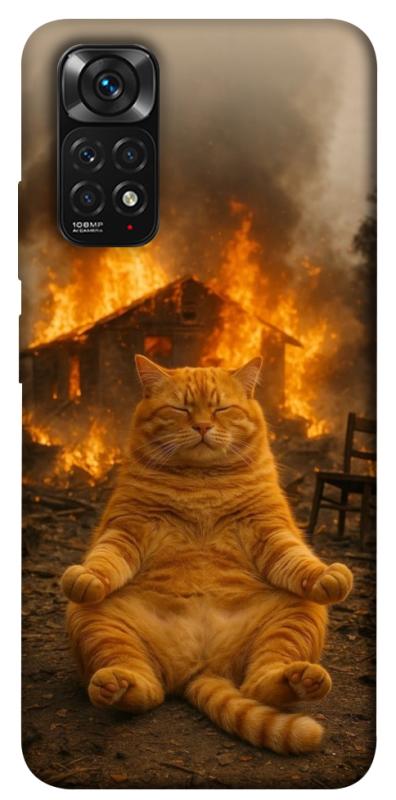 Чехол itsPrint Burning cat для Xiaomi Redmi Note 11 (Global) / Note 11S, животные, купить оптом с доставкой
