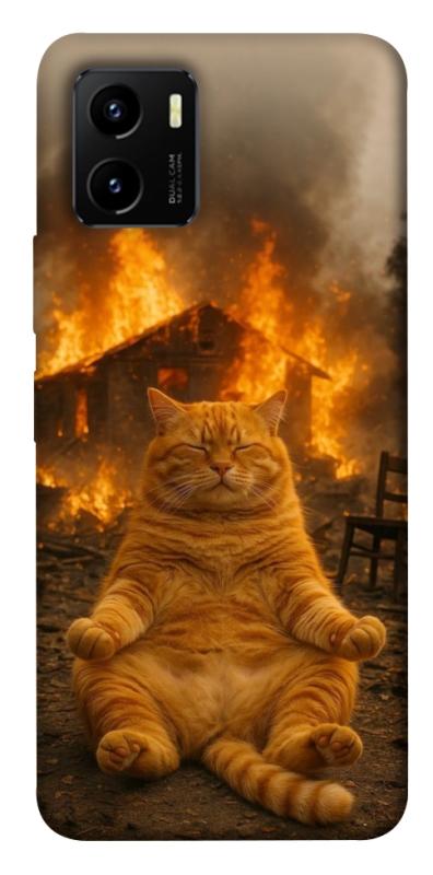Чехол itsPrint Burning cat для Vivo Y15s, животные, купить оптом с доставкой
