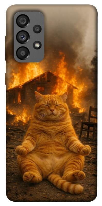 Чехол itsPrint Burning cat для Samsung Galaxy A73 5G, животные, купить оптом с доставкой