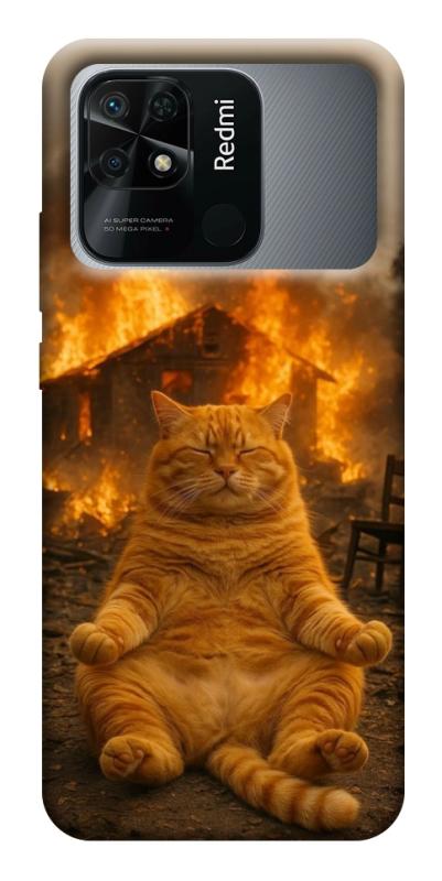 Чехол itsPrint Burning cat для Xiaomi Redmi 10C, животные, купить оптом с доставкой