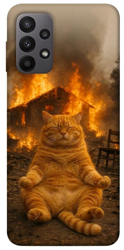 Чехол itsPrint Burning cat для Samsung Galaxy A23 4G, животные, купить оптом с доставкой