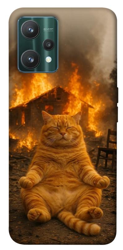 Чехол itsPrint Burning cat для Realme 9 Pro, животные, купить оптом с доставкой