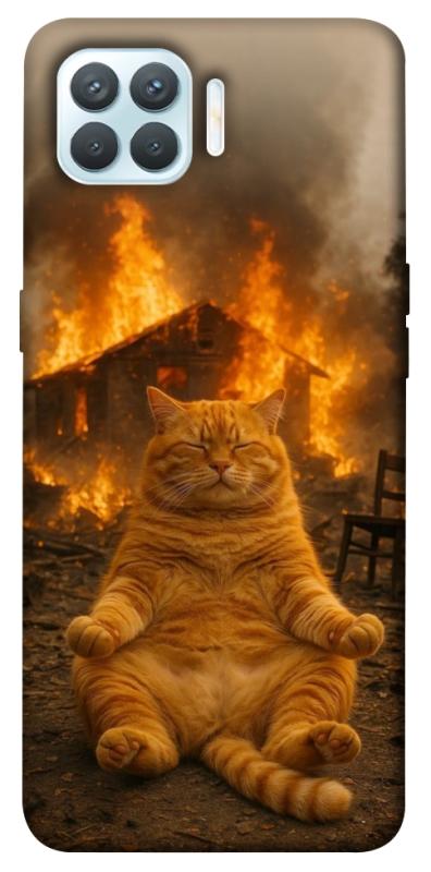 Чехол itsPrint Burning cat для Oppo F17 Pro, животные, купить оптом с доставкой