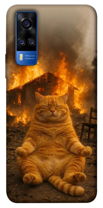 Чехол itsPrint Burning cat для Vivo Y51a, животные, купить оптом с доставкой
