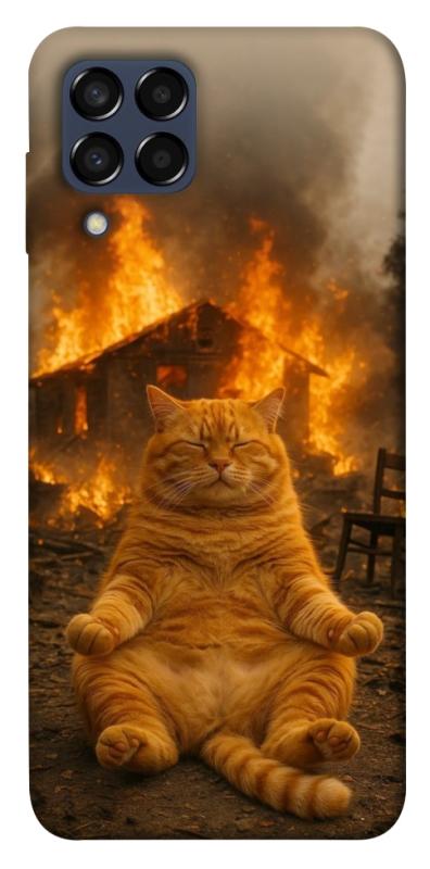 Чехол itsPrint Burning cat для Samsung Galaxy M33 5G, животные, купить оптом с доставкой