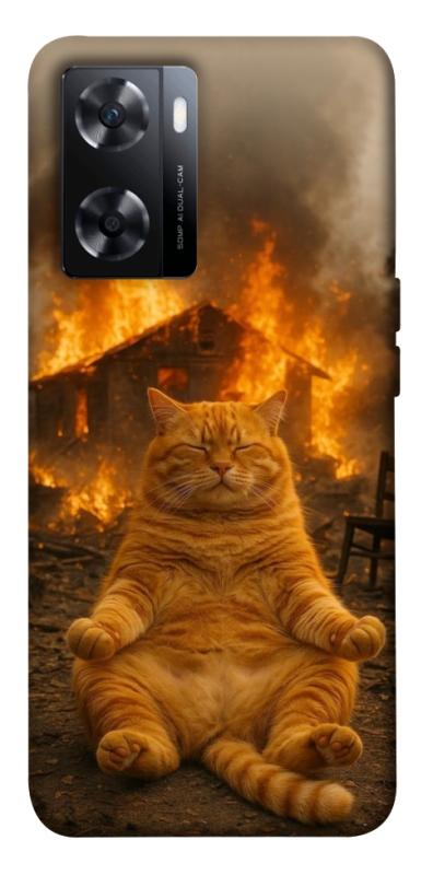 Чехол itsPrint Burning cat для OnePlus Nord N20 SE, животные, купить оптом с доставкой