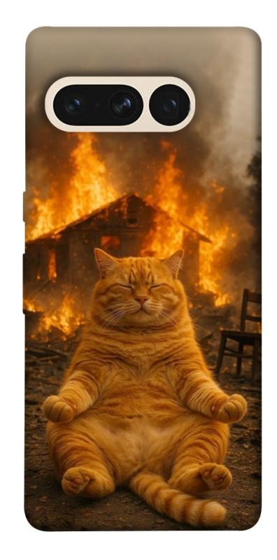 Чехол itsPrint Burning cat для Google Pixel 7 Pro, животные, купить оптом с доставкой