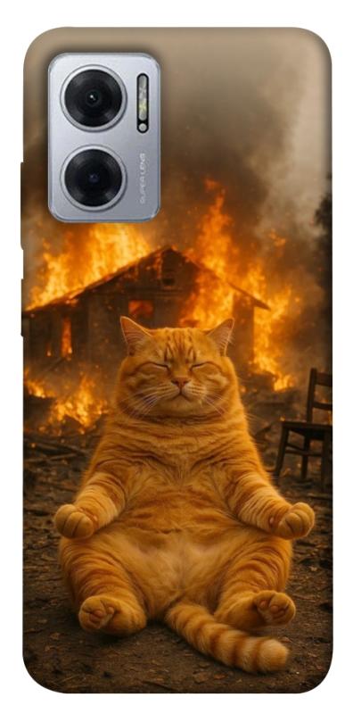 Чехол itsPrint Burning cat для Xiaomi Redmi Note 11E, животные, купить оптом с доставкой