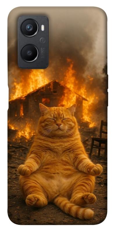 Чехол itsPrint Burning cat для Oppo A96, животные, купить оптом с доставкой