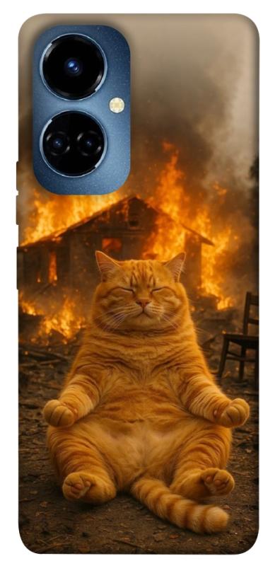 Чехол itsPrint Burning cat для TECNO Camon 19 (CI6n) / 19 Pro (CI8n), животные, купить оптом с доставкой