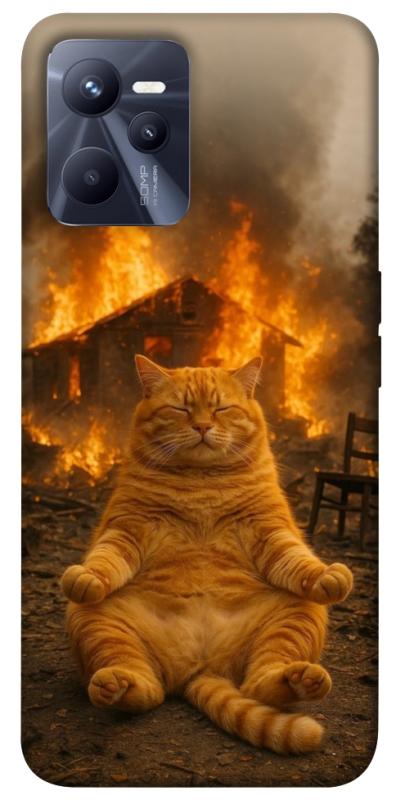Чехол itsPrint Burning cat для Realme C35, животные, купить оптом с доставкой