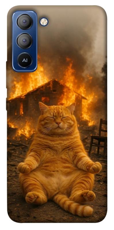 Чехол itsPrint Burning cat для TECNO Pop 5 LTE, животные, купить оптом с доставкой