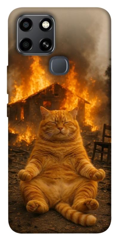 Чехол itsPrint Burning cat для Infinix Smart 6, животные, купить оптом с доставкой