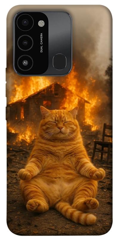 Чехол itsPrint Burning cat для Tecno Spark Go 2022 (KG5m), животные, купить оптом с доставкой
