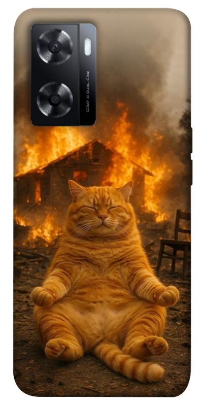 Чехол itsPrint Burning cat для Oppo A57s, животные, купить оптом с доставкой