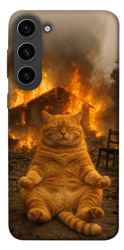 Чехол itsPrint Burning cat для Samsung Galaxy S23, животные, купить оптом с доставкой