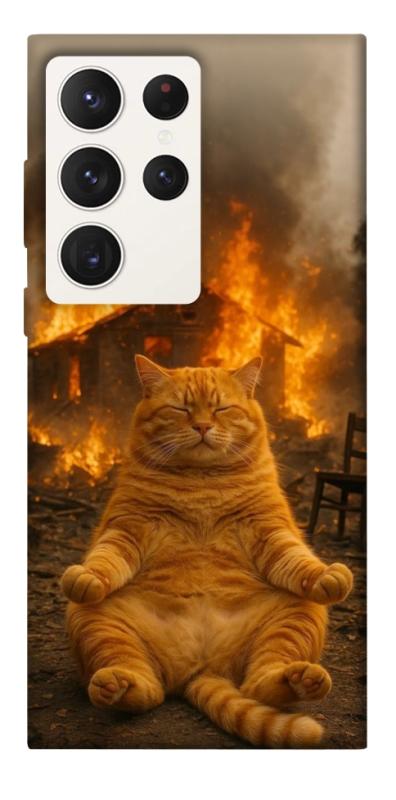Чехол itsPrint Burning cat для Samsung Galaxy S23 Ultra, животные, купить оптом с доставкой