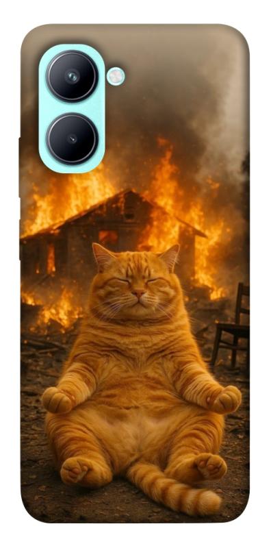 Чехол itsPrint Burning cat для Realme C33, животные, купить оптом с доставкой