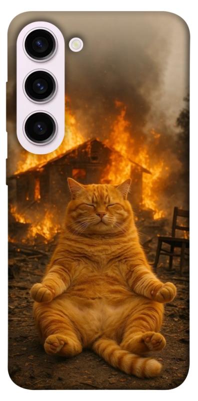 Чехол itsPrint Burning cat для Samsung Galaxy S23+, животные, купить оптом с доставкой