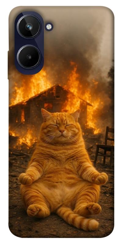 Чехол itsPrint Burning cat для Realme 10 4G, животные, купить оптом с доставкой
