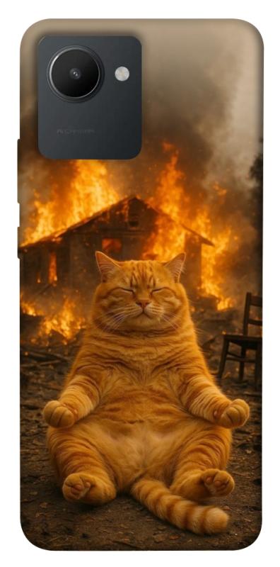 Чехол itsPrint Burning cat для Realme C30, животные, купить оптом с доставкой
