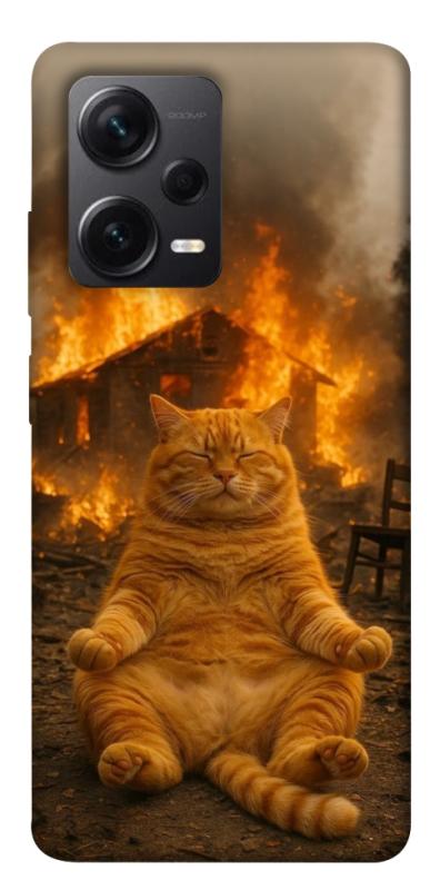 Чехол itsPrint Burning cat для Xiaomi Redmi Note 12 Pro+ 5G, животные, купить оптом с доставкой