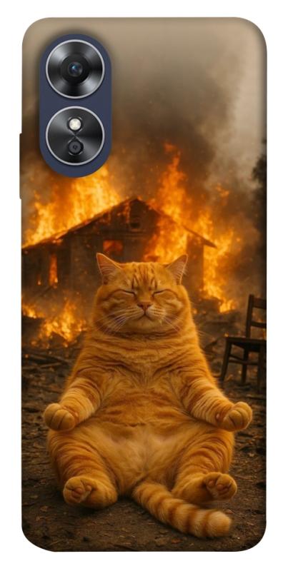 Чехол itsPrint Burning cat для Oppo A17, животные, купить оптом с доставкой