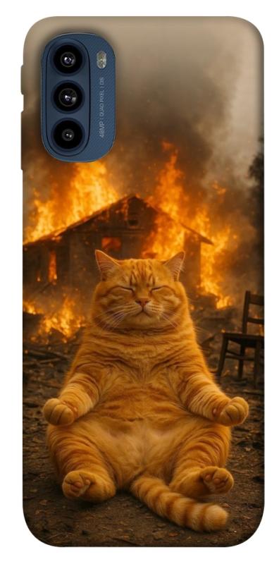 Чехол itsPrint Burning cat для Motorola Moto G41, животные, купить оптом с доставкой
