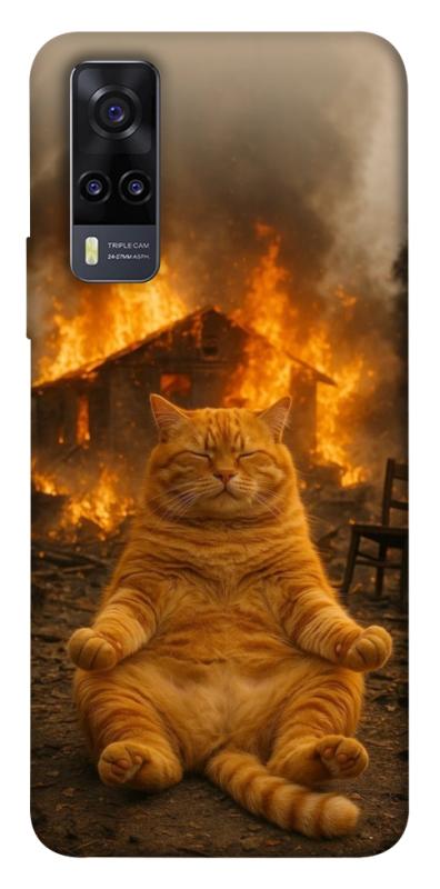 Чехол itsPrint Burning cat для Vivo Y31, животные, купить оптом с доставкой