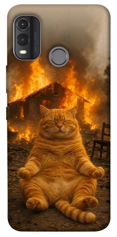 Чехол itsPrint Burning cat для Nokia G11 Plus, животные, купить оптом с доставкой