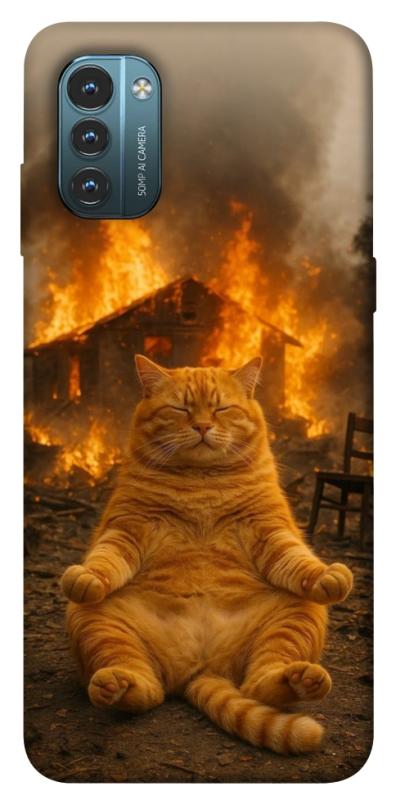 Чехол itsPrint Burning cat для Nokia G21, животные, купить оптом с доставкой