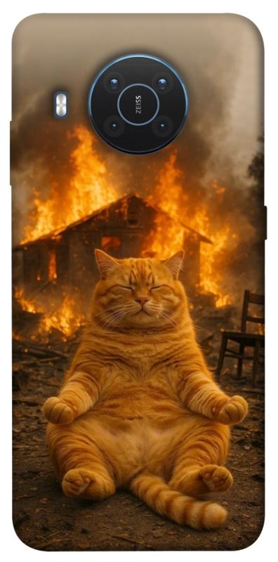 Чехол itsPrint Burning cat для Nokia X10 / X20, животные, купить оптом с доставкой
