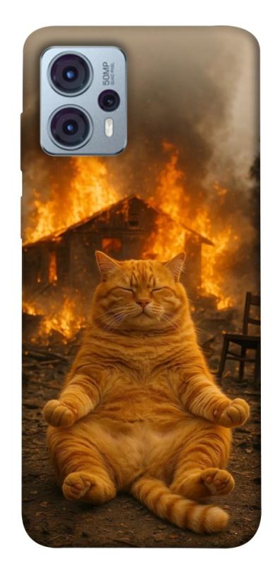 Чехол itsPrint Burning cat для Motorola Moto G23, животные, купить оптом с доставкой