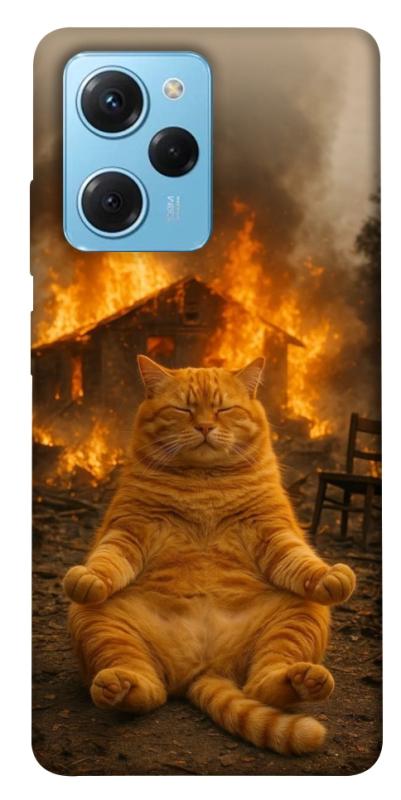 Чехол itsPrint Burning cat для Xiaomi Poco X5 Pro 5G, животные, купить оптом с доставкой