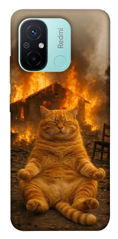 Чехол itsPrint Burning cat для Xiaomi Redmi 12C, животные, купить оптом с доставкой