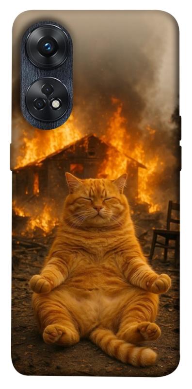 Чехол itsPrint Burning cat для Oppo Reno 8 T 4G, животные, купить оптом с доставкой