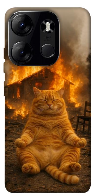 Чехол itsPrint Burning cat для Tecno Spark Go 2023, животные, купить оптом с доставкой