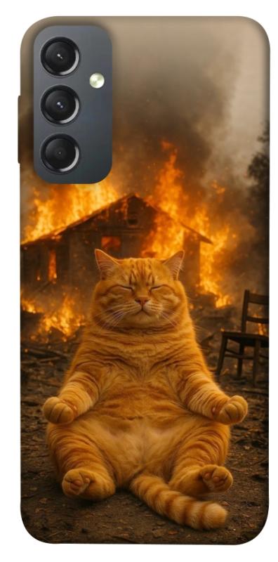 Чехол itsPrint Burning cat для Samsung Galaxy A24 4G, животные, купить оптом с доставкой