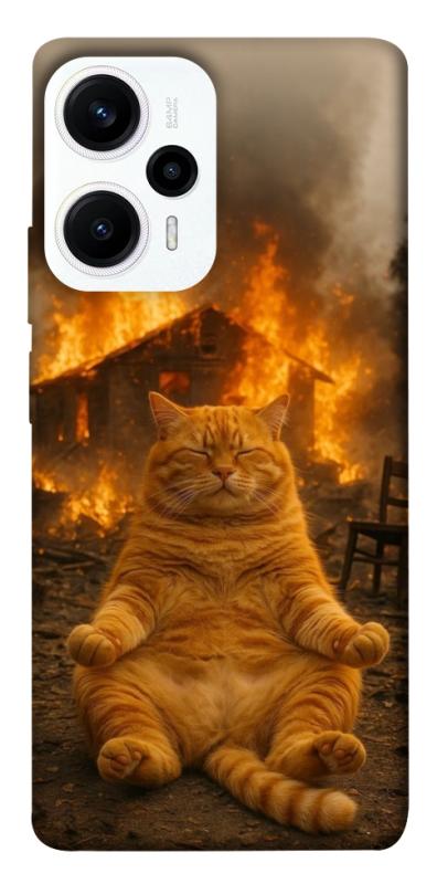 Чехол itsPrint Burning cat для Xiaomi Poco F5 / Note 12 Turbo, животные, купить оптом с доставкой