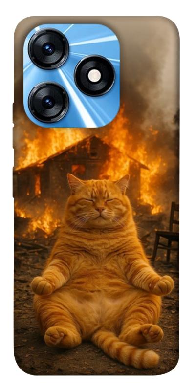 Чехол itsPrint Burning cat для TECNO Spark 10 Pro, животные, купить оптом с доставкой