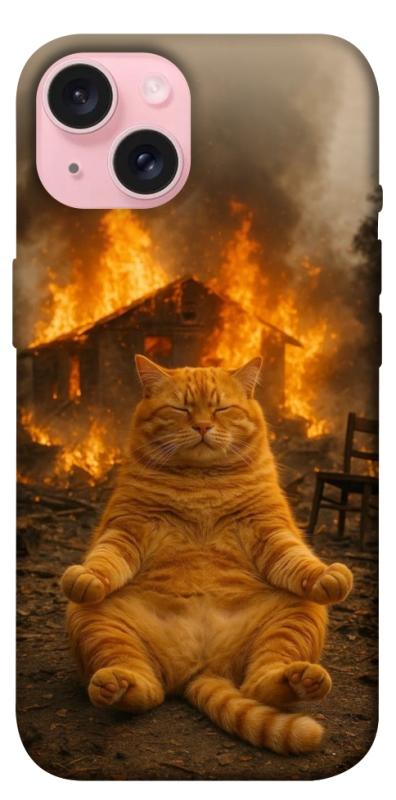 Чехол itsPrint Burning cat для Apple iPhone 15 (6.1"), животные, купить оптом с доставкой