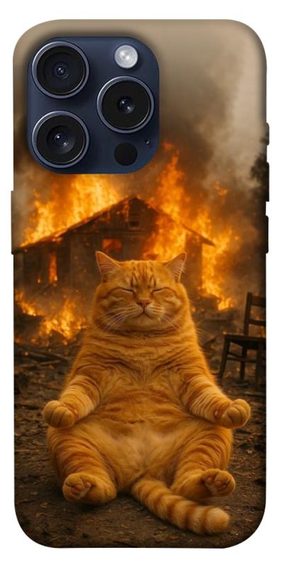 Чехол itsPrint Burning cat для Apple iPhone 15 Pro (6.1"), животные, купить оптом с доставкой