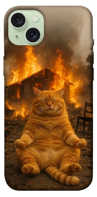 Чехол itsPrint Burning cat для Apple iPhone 15 Plus (6.7"), животные, купить оптом с доставкой