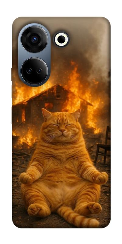Чехол itsPrint Burning cat для TECNO Camon 20 Pro (CK7n), животные, купить оптом с доставкой