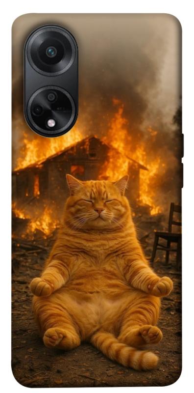 Чехол itsPrint Burning cat для Oppo A98, животные, купить оптом с доставкой