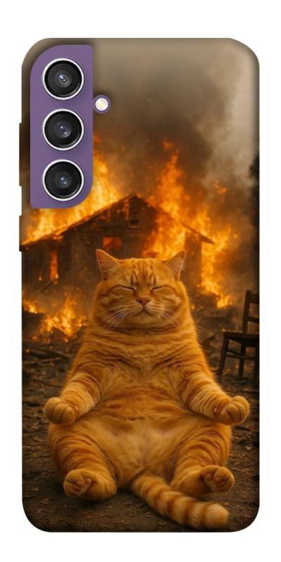 Чехол itsPrint Burning cat для Samsung Galaxy S23 FE, животные, купить оптом с доставкой