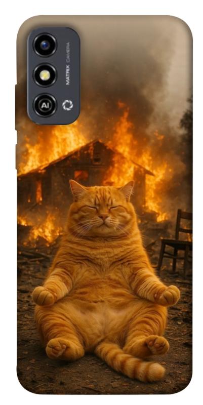 Чохол itsPrint Burning cat для ZTE Blade A53, тварини, купити оптом з доставкою